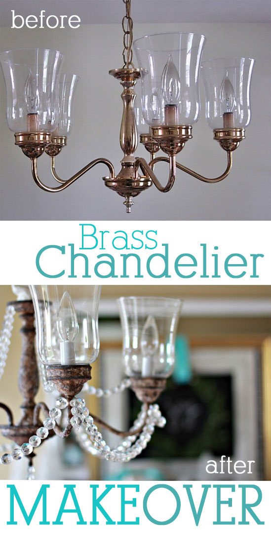 Brass Chandelier Makeover