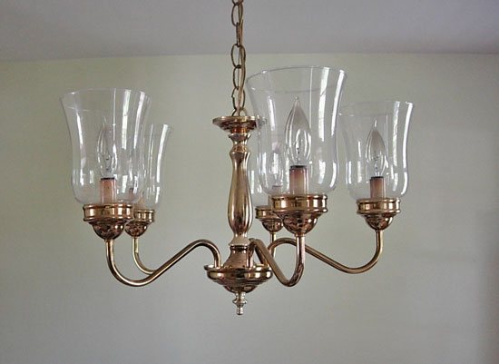 Brass Chandelier Makeover using Paint