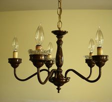 Brass Chandelier Makeover using Paint