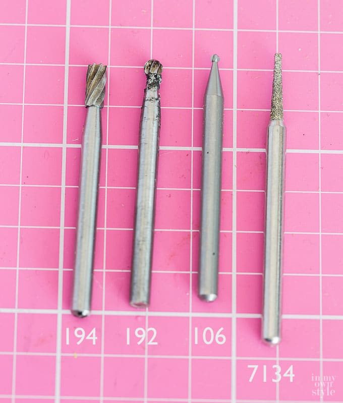 Dremel rotary tool carving bits and numbers