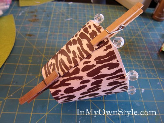 Use clothespins to hold seam down while glue dries