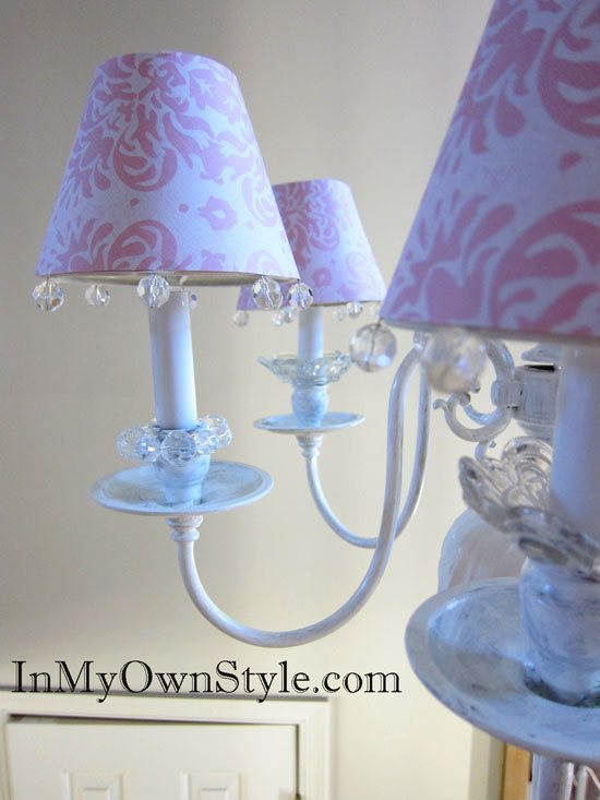 Pink Damask Scrapbook Paper Chandelier Shade Covers