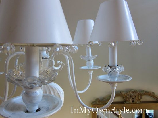 Hows to make chandelier shade covers out of Scrapbook paper