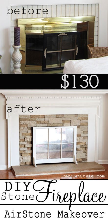 Airstone DIY Fireplace Makeover