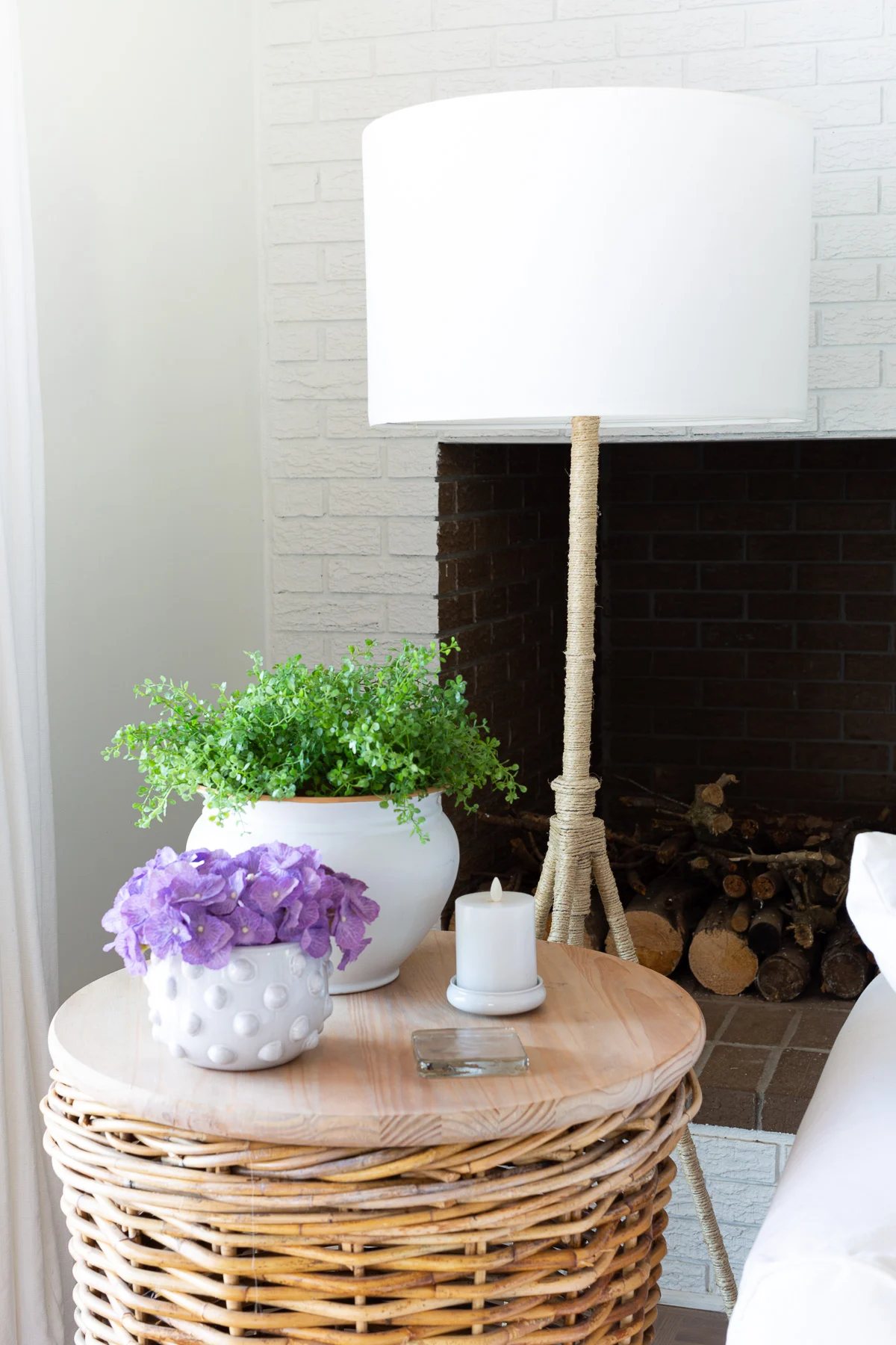 DIY floor lamp makeover coastal summer decor