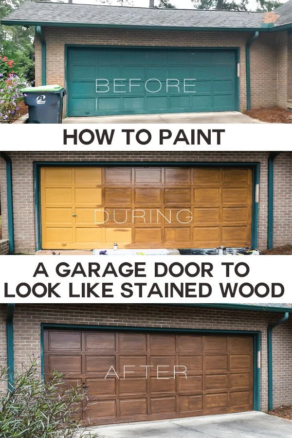 How to paint a garage door to look like stained wood, including woodgrain