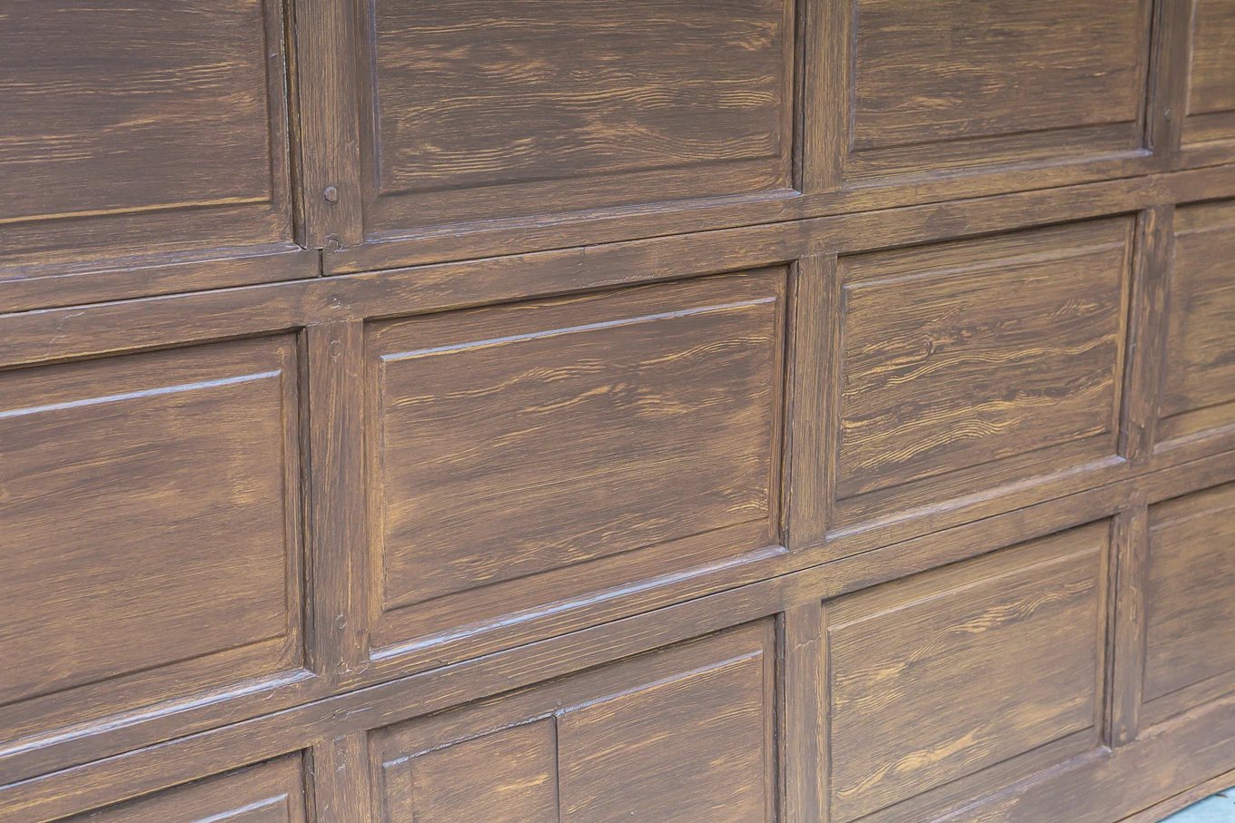 How to paint a garage door with latex paint to make it look like stained wood.