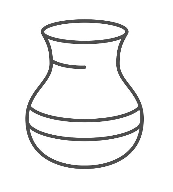line drawing of vase