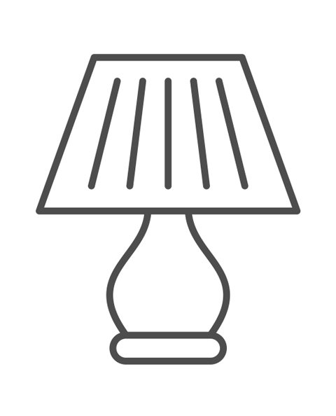 line drawing of a lamp