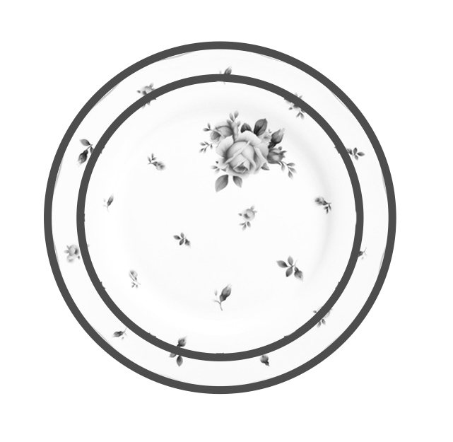 line drawing vintage plate