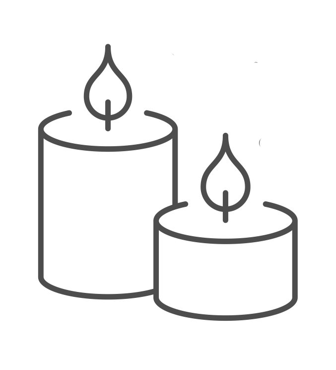 line drawing of candles