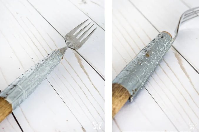 Broom sticks made into marshmallow roasting sticks