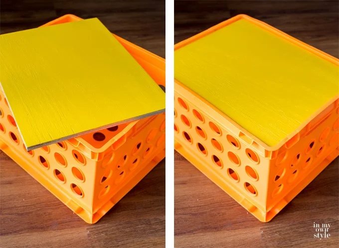 how to make a cover for a milk crate or storage crate for storage and seating