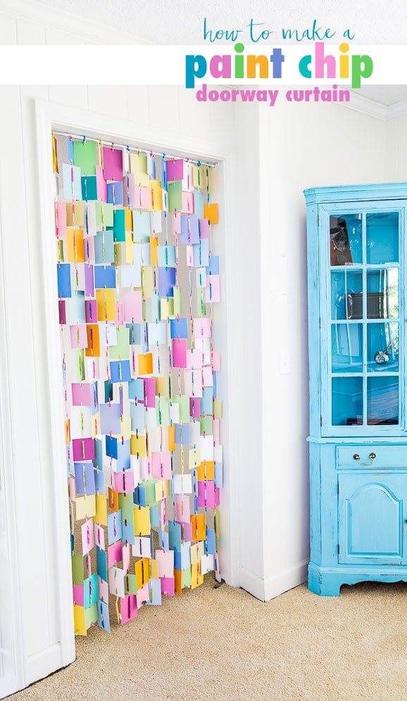 How to make a paint chip curtain using yarn