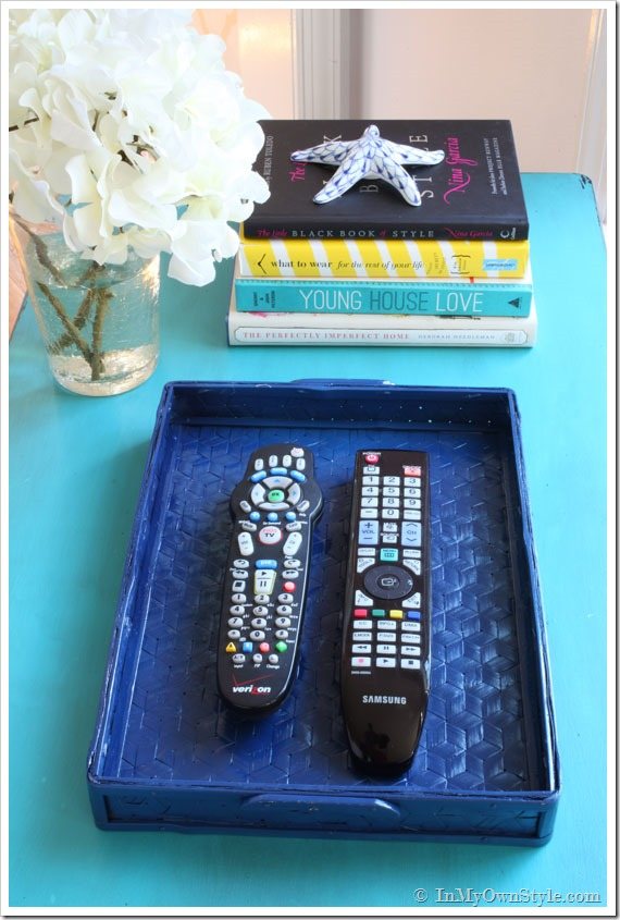 How to spray paint a thrift store tray to transform it into a chic decorative accessory.