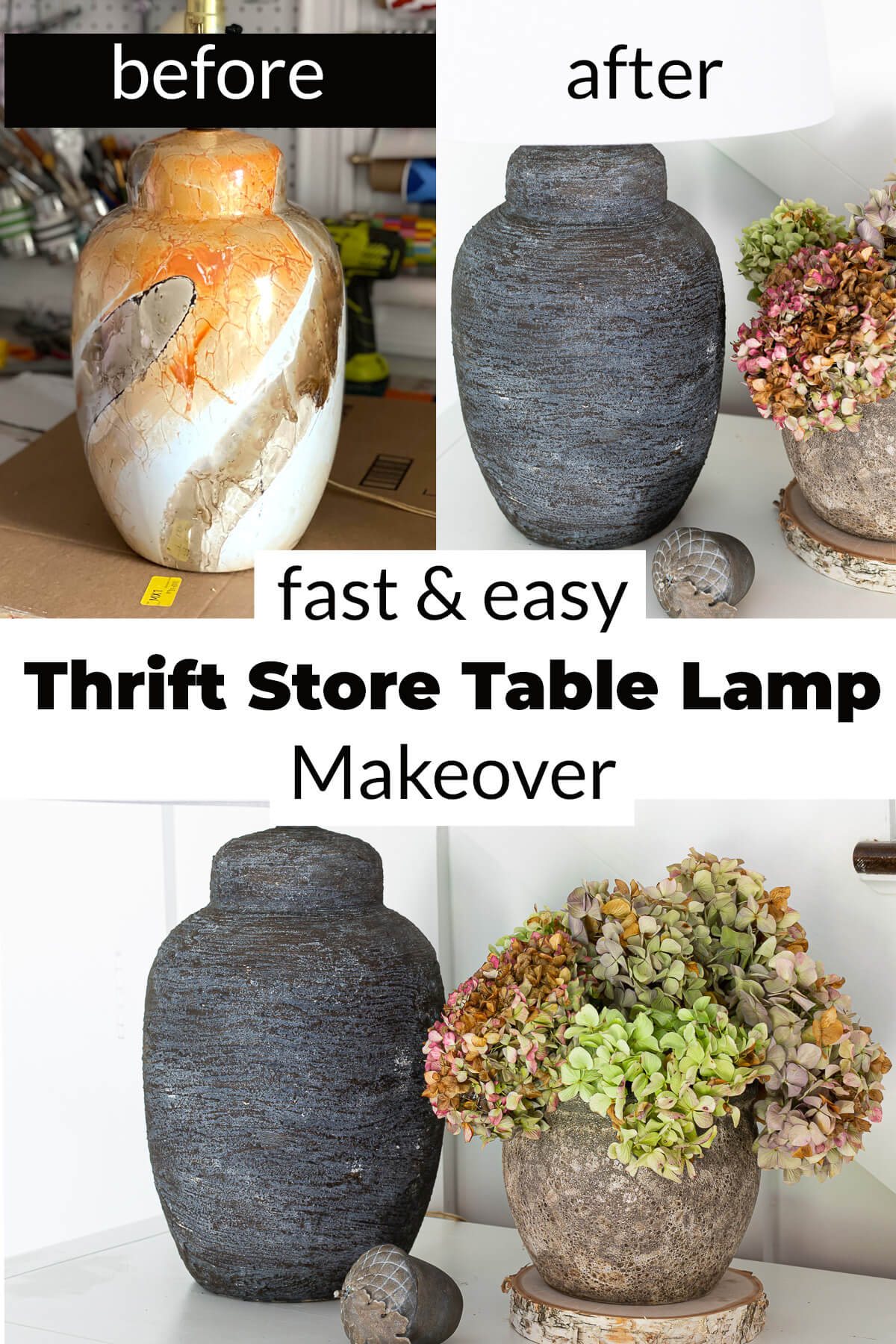 Fast and Easy DIY Table Lamp Ideas and makeovers.