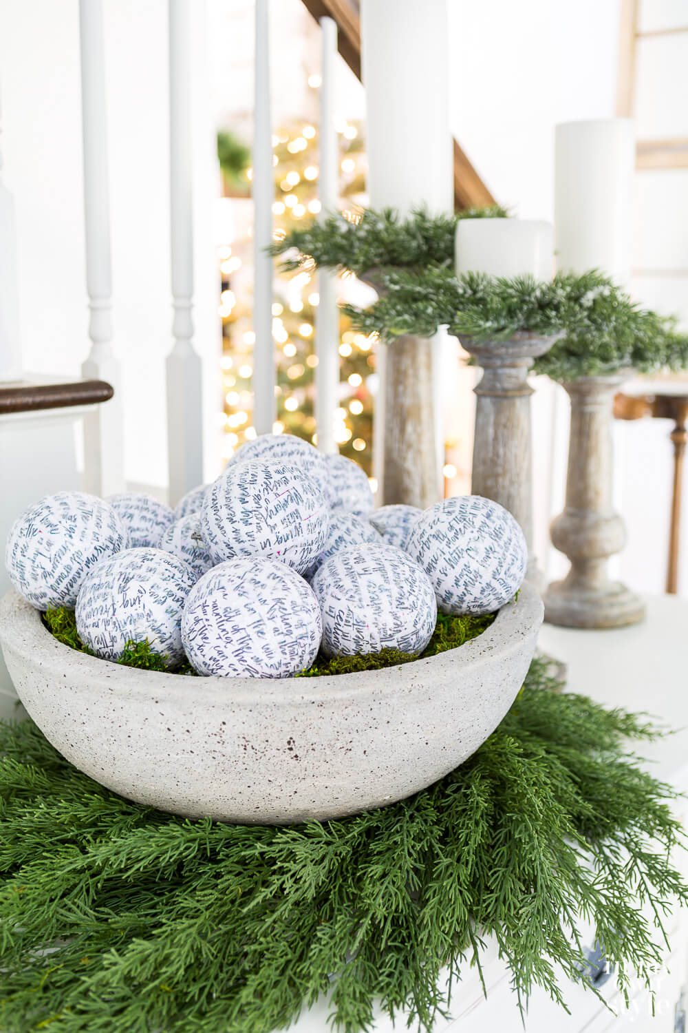 Faux paint cement paint technique used to create the look of a cast stone planter.