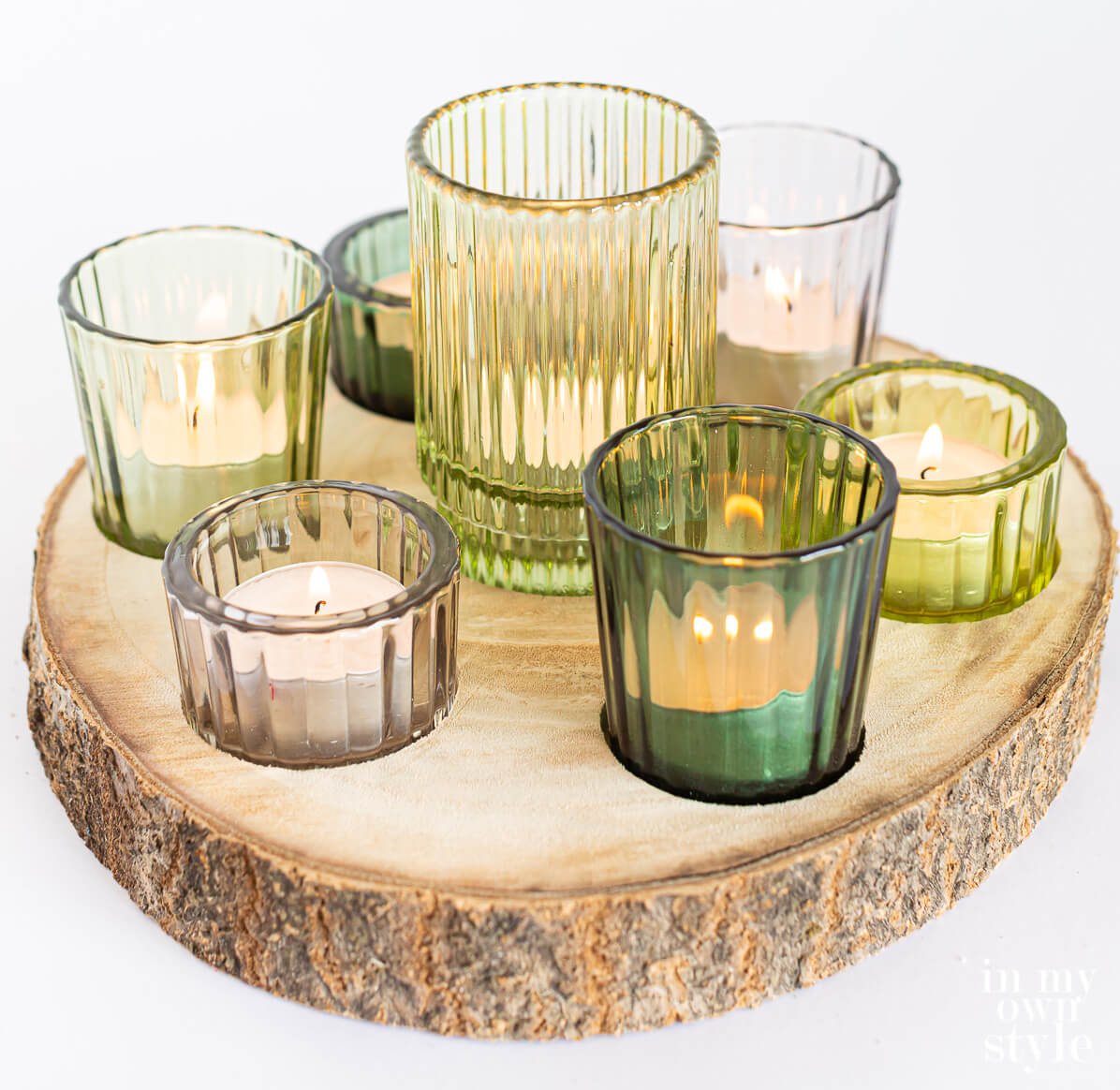 Rustic Wood Slice DIY Tea Light Holder