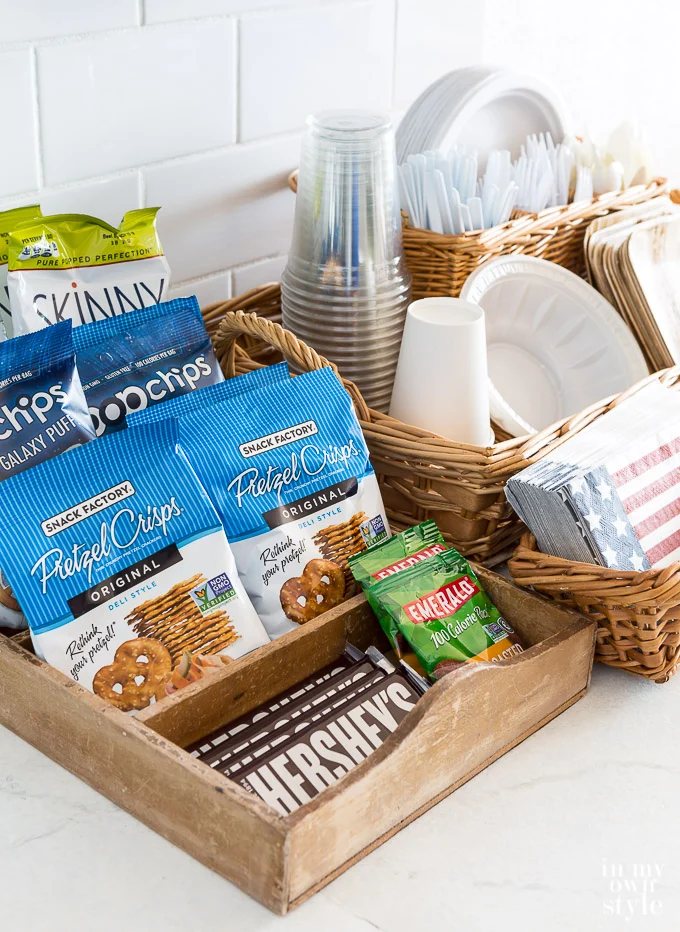 Kitchen Snacks ideas and entertaining tips for overnight guests.