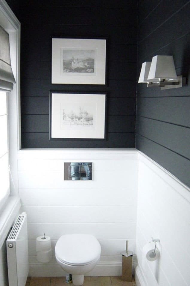 dark shiplap painted walls