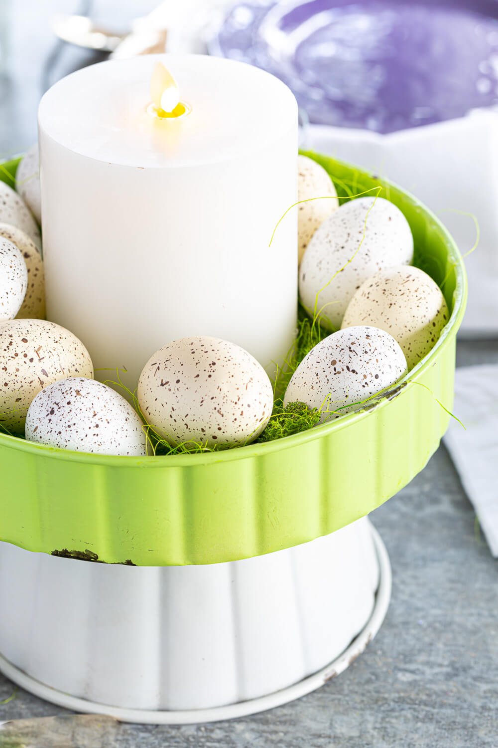 Easter Brunch Table Setting Using No Sew Round Placemats