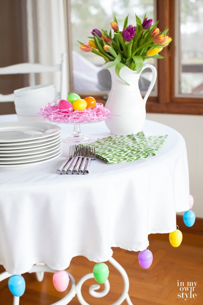 Easter Egg Trimmed Tablecloth