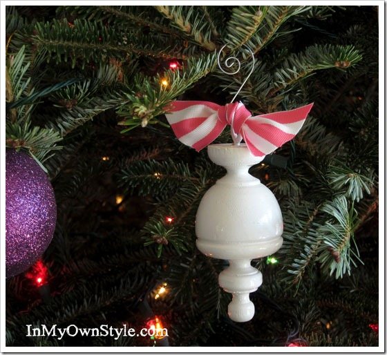 Christmas Tree Ornament Made From a Curtain Rod Finial
