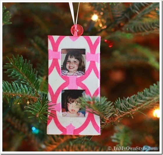 two photo DIY Fabric Christmas ornament