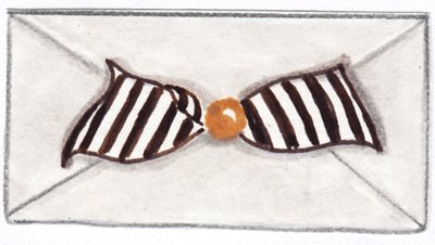 How to embelliah a plain envelope with ribbon