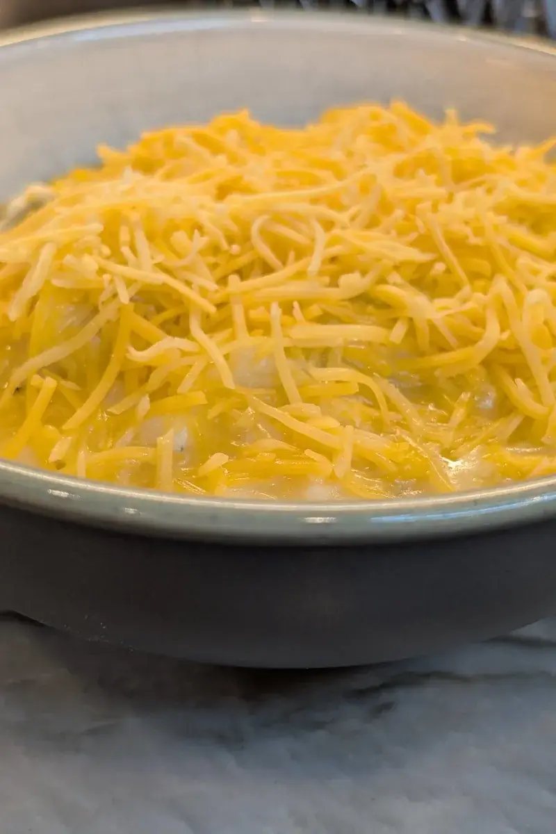 Shepherd's pie with cheddar cheese on top