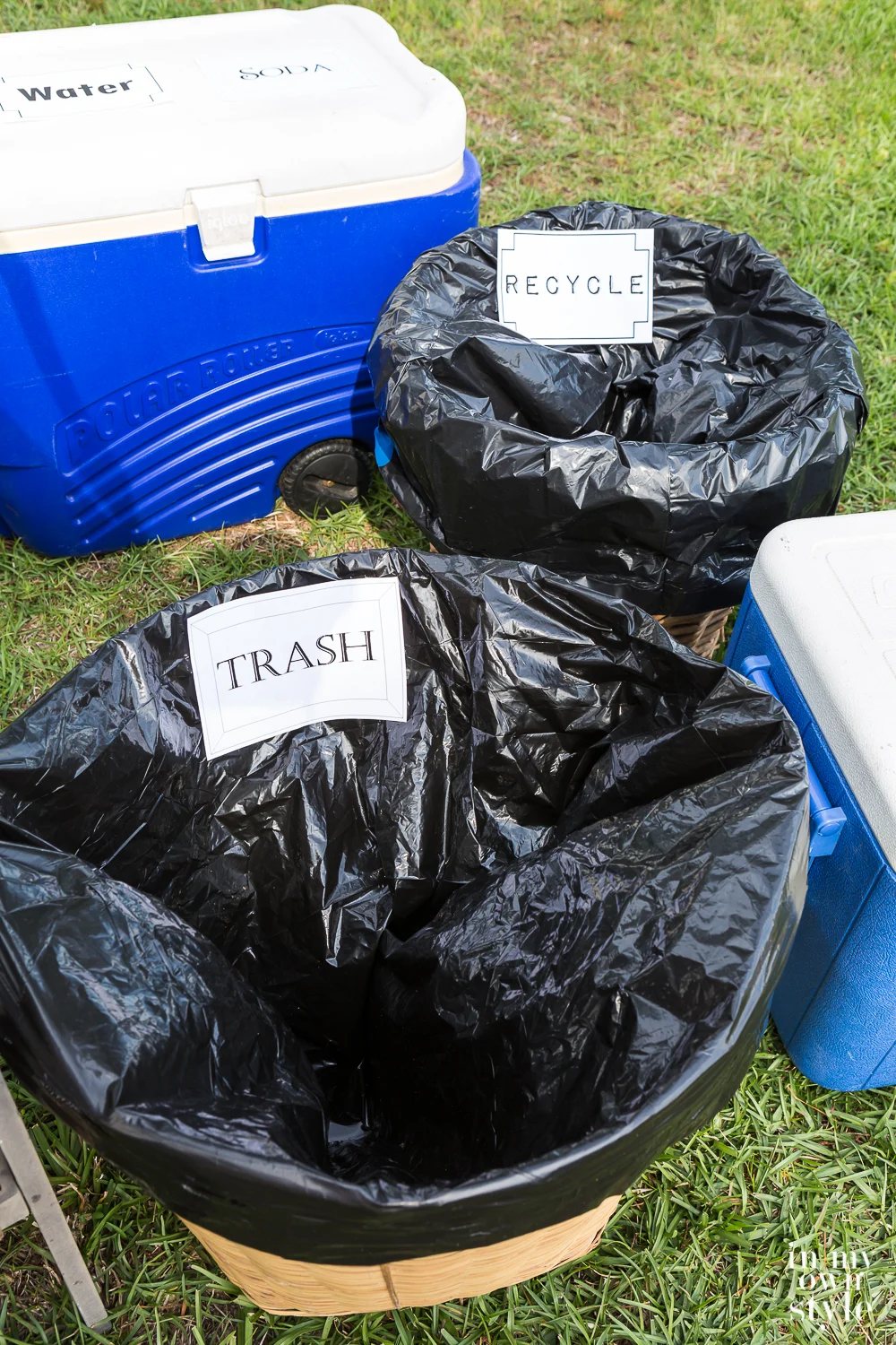 Party trash bags and cooler labels to print out for free
