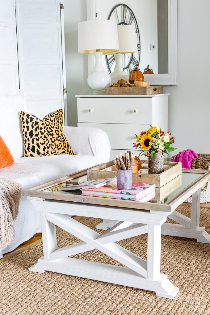 Budget Fall decor in living room