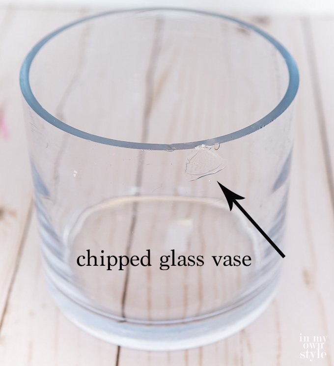 chipped glass vase