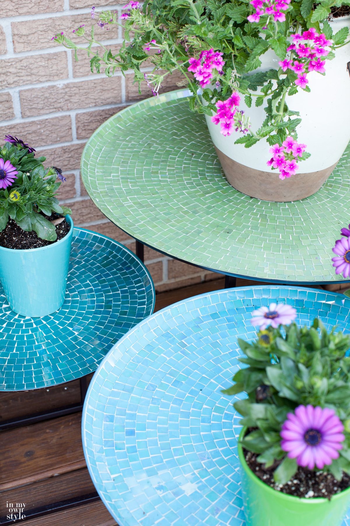 Colorful outdoor tables