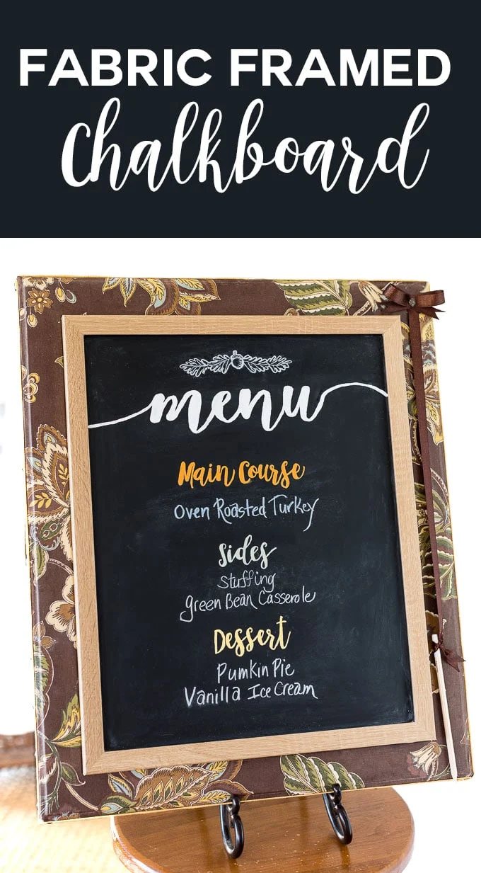 Chalkboard idea that will coordinate with the decor of your room. I made mine a menu chalkboard. Check out how I made some of the writing on the chalkboard permanent.