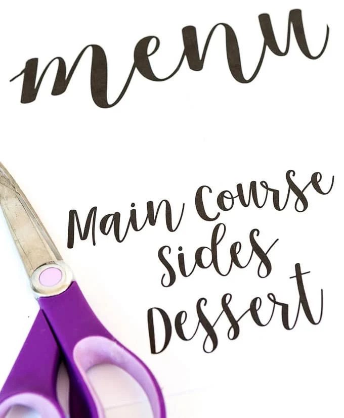 free printable menu items for chalkboard art