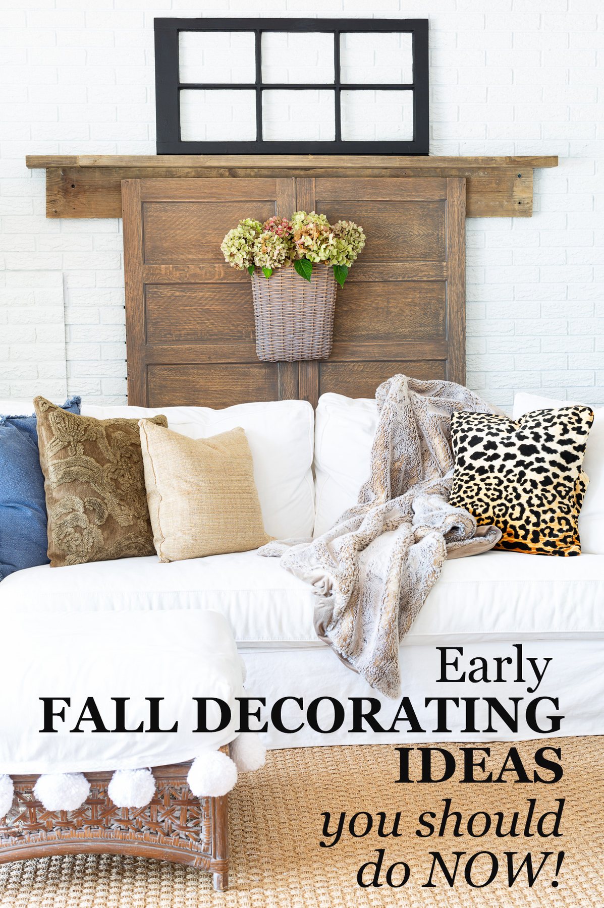 living room with a few early fall accents added.