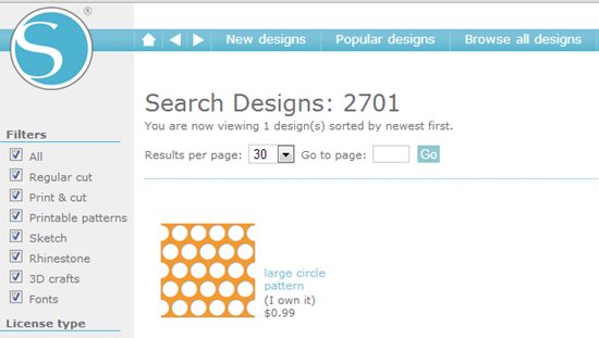 sihouette Online Store Large circle pattern 2701