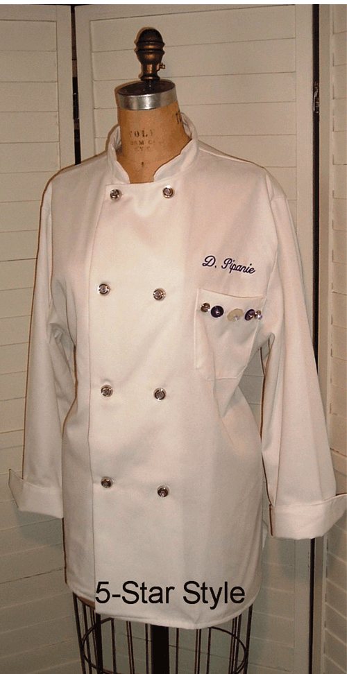 Food Lovers Gift Ideas. White chef's coat on a dress form.