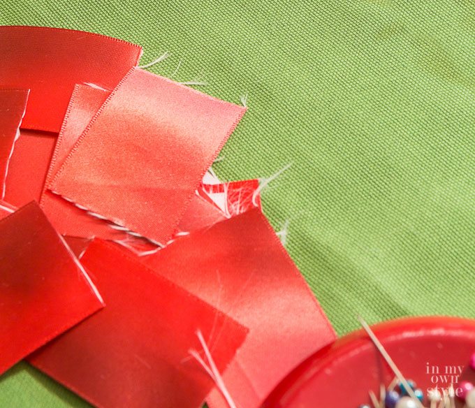 How to make a ribbon trimmed pillow.
