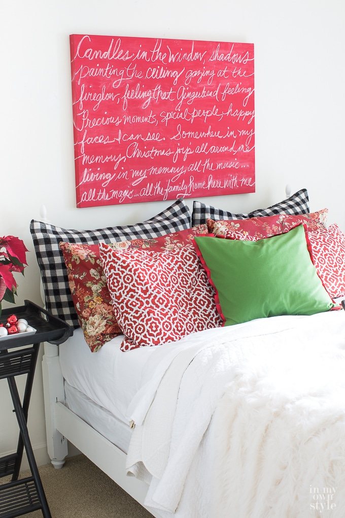 Festive DIY Christmas Pillow with Ribbon Trim