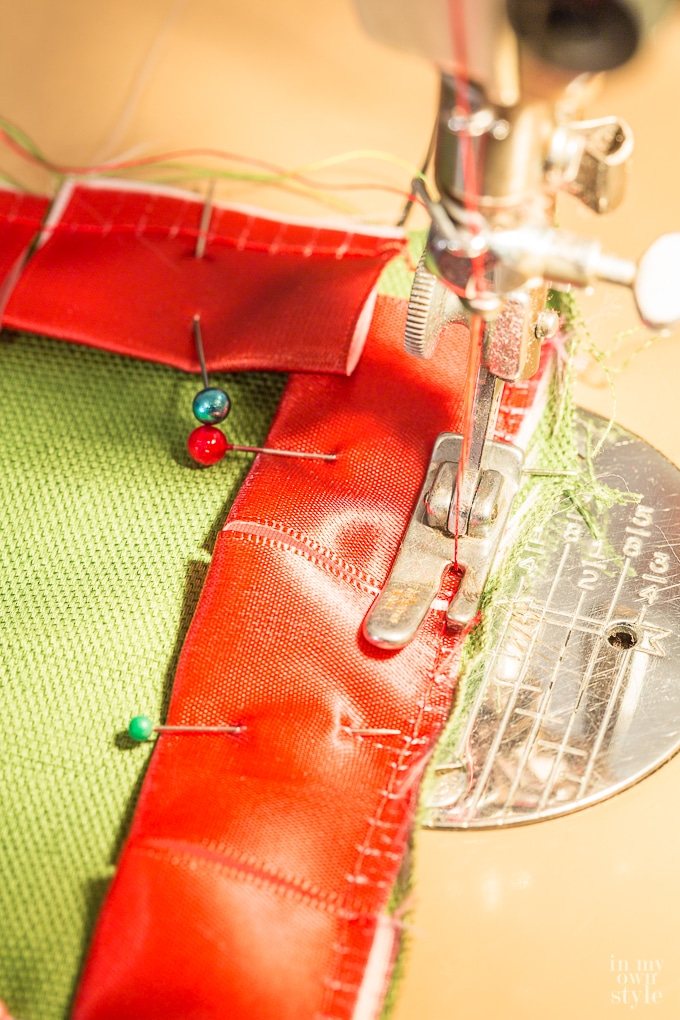 How to make trim for a throw pillow using ribbon.