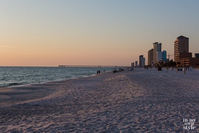 Panama City Beach Florida at dusk.