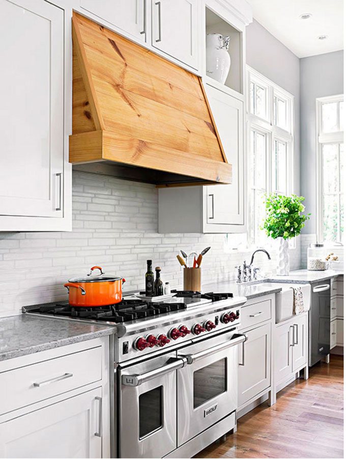 White tile backsplash