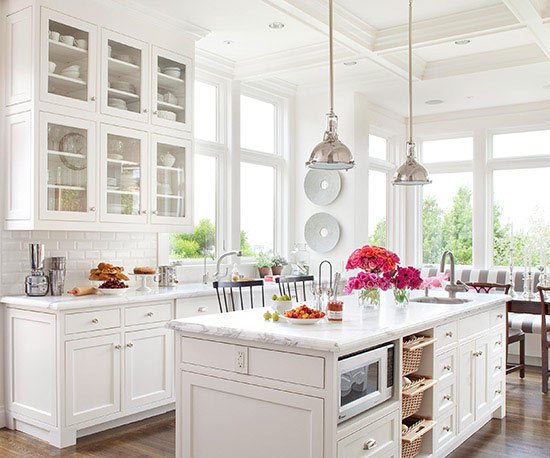 White subway tile in kitchens