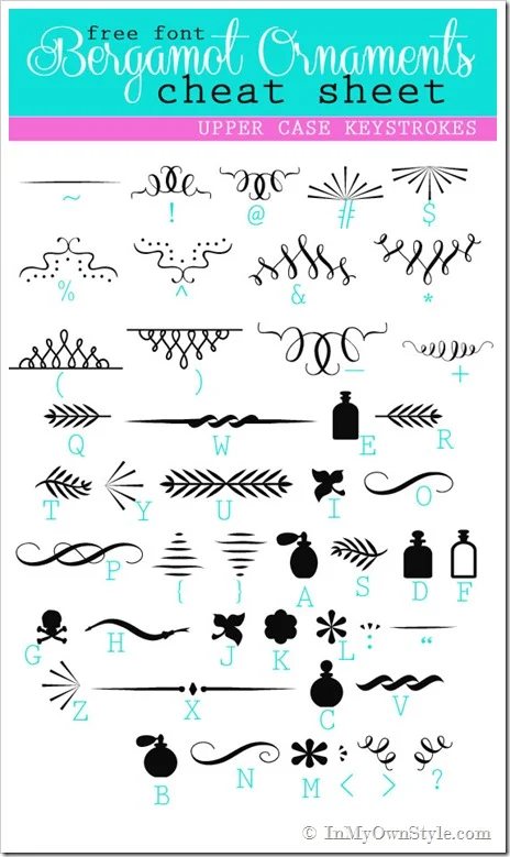 Bergamot Ornaments Character Map Upper Case Keys