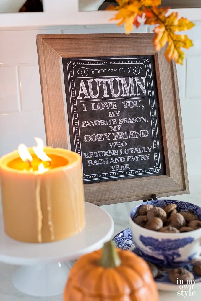 Free printable for fall. I love you Autumn quote.