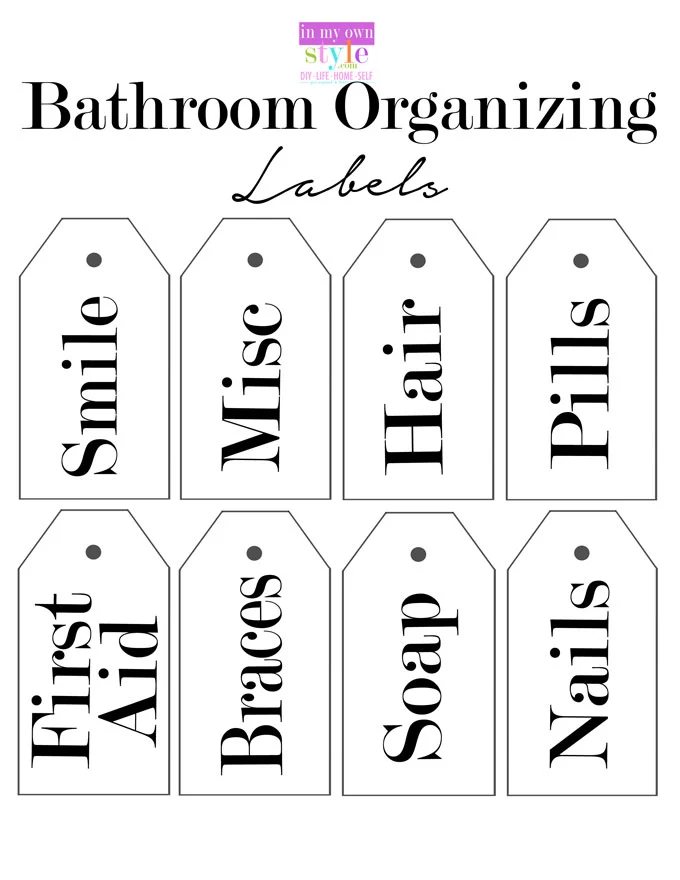 Free printable labels for bath and toiletries