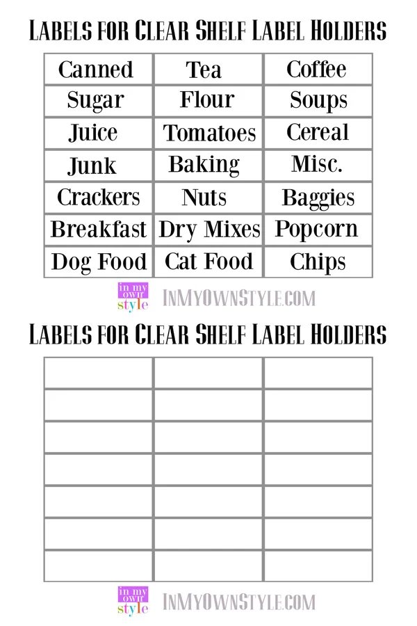 Pantry-Shelf-Labels Free Printable