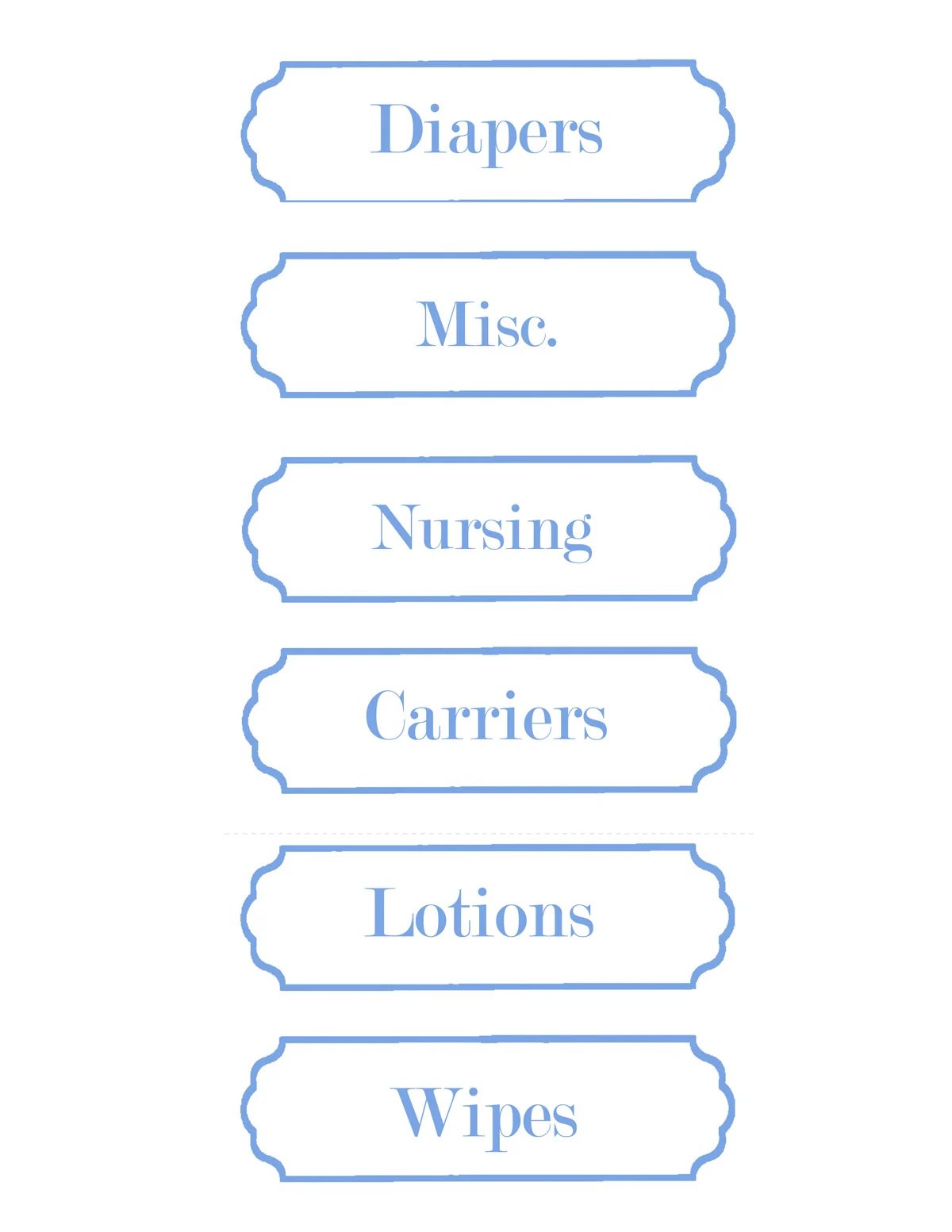 Blue-labels-for-storage-baskets-in-a-baby-nursery - free printable labels
